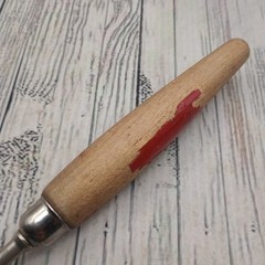 Vintage Chief Slotted Holes Long Spatula Red Wood Handle Farmhouse Rustic Turner