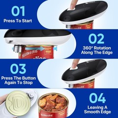 Electric Can Opener, Opener for Seniors, Suitable Any Size L, Black