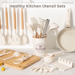 Silicone Cooking Utensils Set, 38 PCS Kitchen Utensils Set for 446°F H