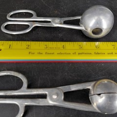 Aluminum Meatball Dumpling Baller Tongs Set 2 Silver Scissor Kitchen Utensil