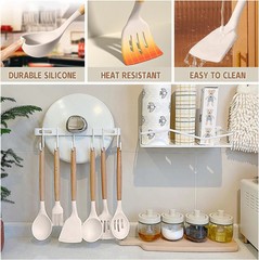 33‑Piece Silicone Kitchen Utensil Set with Holder–Non‑Stick Cooking Tools,Wooden