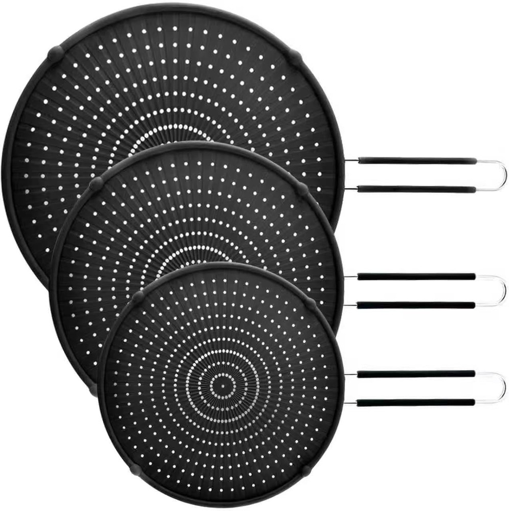 Silicone Splatter Screen for Frying Pan,Grease Splatter Guard,Heat-Resistant Spl