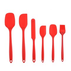 Silicone kitchenware 6-piece set, cream scraper, spatula, oil brush, size scrap
