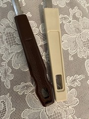 2 Vintage Ekco-Like Unbranded Nylon Slotted Spoons Serving Cooking 11.5” Brown