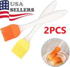 2PCS Oil Brush Silicone Baking Pastry Cream For BBQ Basting Kitchen Party New US