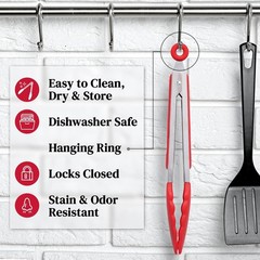 Durable Stainless Steel Tongs Set with Silicone Tips – 3 Sizes for BBQ & Salads