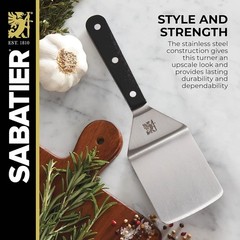Triple Rivet Stainless Steel Wide Turner, 9.65-Inch, Black,5154549