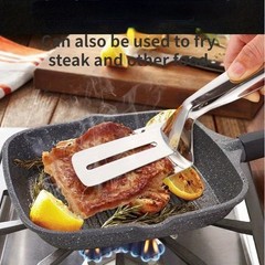 Stainless Steel Steak Clamp Food Clip Tongs Bread Meat BBQ Kitchen Cooking Tool