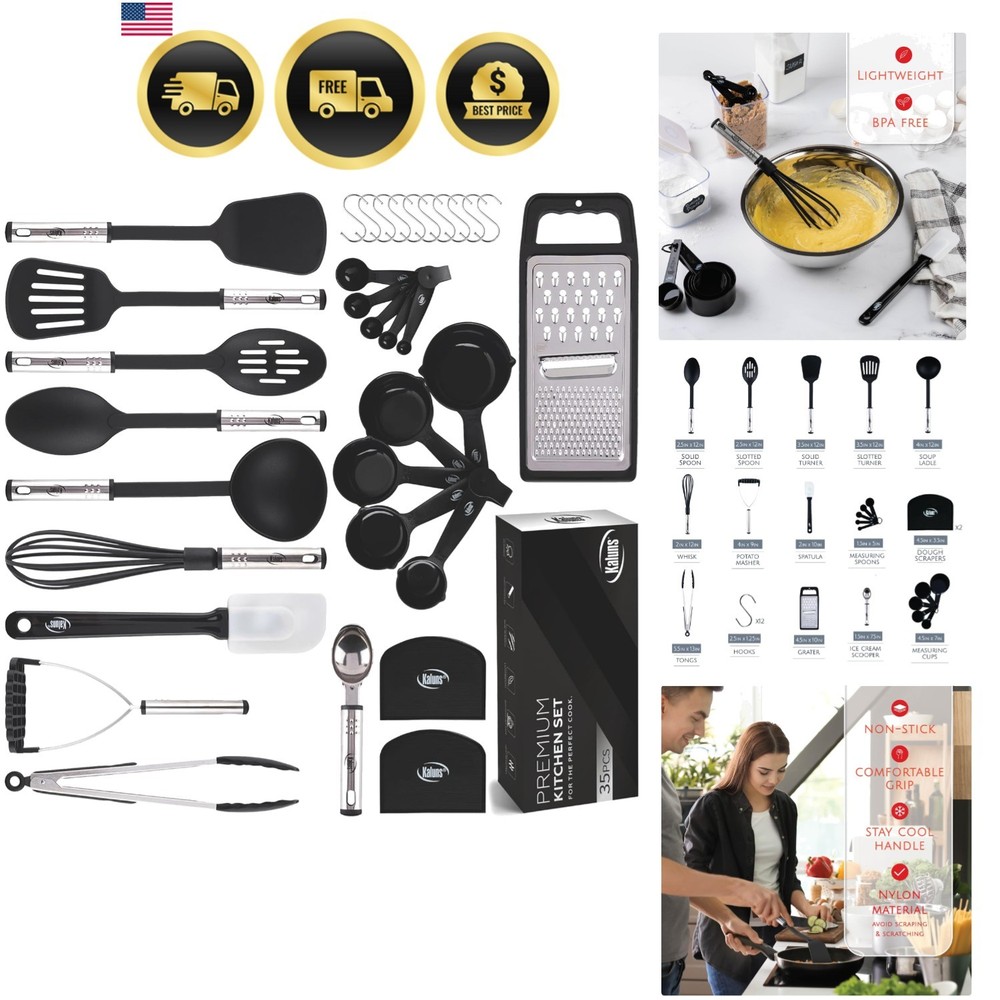 Kitchen Utensils Set 35 PCS Cooking Utensils Set, Nonstick and Heat Resistant…