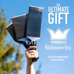 Premium Mirror Polished Stainless Steel Spatula Set – Griddle Spatula Set Wit…