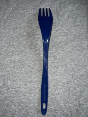 Vintage Melamine Ware Blue Kitchen Utensil Fork Serving China 809 Rare 4 Prong