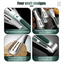 Stainless Steel Steak Clamp Food Bread Meat Clip Tongs BBQ Kitchen Cooking Tools