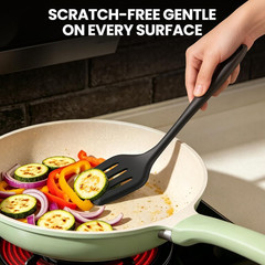 5PCS Silicone Kitchen Utensils Set, Non Stick Cooking Tools, Black | Silicone Sp