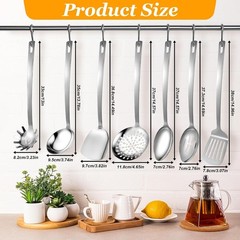 7Pcs Stainless Steel Cooking Utensils Set Spoon Spatula Ladle Kitchen Utensils