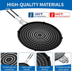 Splatter Screen Compatible with Hexclad,Heat Resistant Silicone with Folding …