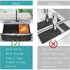 30 Inch Silicone Sink Splash Guard Faucet Drip Catcher Tray