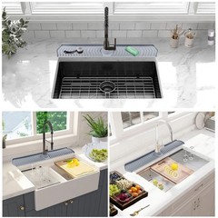 30 Inch Silicone Sink Splash Guard Faucet Drip Catcher Tray