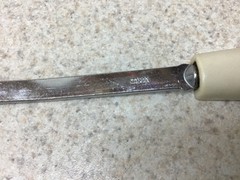 Vintage Ekco-Like Unbranded Nylon Slotted Spoon beige/yellow Serving Cooking