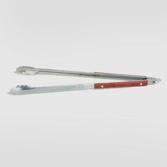 22″ Stainless Steel Extra Long Rosewood Tongs Silver