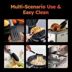 3 Packs Non Stick Kitchen Tongs with Silicone Tip for Cooking BBQ Baking 9″