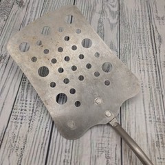 Vintage Chief Slotted Holes Long Spatula Red Wood Handle Farmhouse Rustic Turner