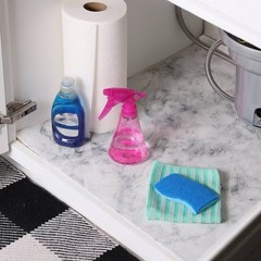 Con-Tact 24×48 Under Sink Mat Carrara Marble Waterproof Shelf Liner
