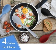 Silicone Cooking Spoons Set 4 Pieces Heat Resistant Non Stick Kitchen Utensils