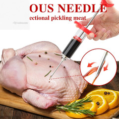 Meat Injector Syringe 1-oz Plastic Marinade Turkey Kit 2 Needles BBQ Grill QPMR