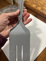 VTG Unbranded Foley-like 2 Slot Nylon Spatula Blue/Gray Slant Edge Angled Prop