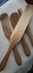 Natural Acacia Wooden Spurtles Set Of 4, Heat Resistant, Made In China, New.