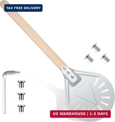 Pizza Turning Peel Perforated Pizza Turner Round Metal Aluminum Turning Peel Pad