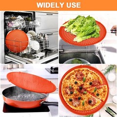 Splatter Screen for Frying Pan, Grease Guard, Heat-Resistant Red