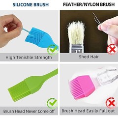 Silicone Basting Brush Upgrade Heat Resistant Pastry Brush Oil Brush For BBQ Coo