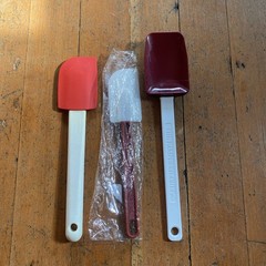 Pampered Chef Spatula Red 12” Made In USA Tupperware Red 3 Scraper Spatulas