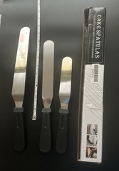 NOB 3 Pc Cake Spatula Set 10 8 & 6. Made In China. Stainless Steel
