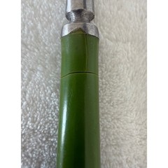 Vintage Unbranded MCM Granny Meat Fork Long Green Handle Stainless Steel Japan