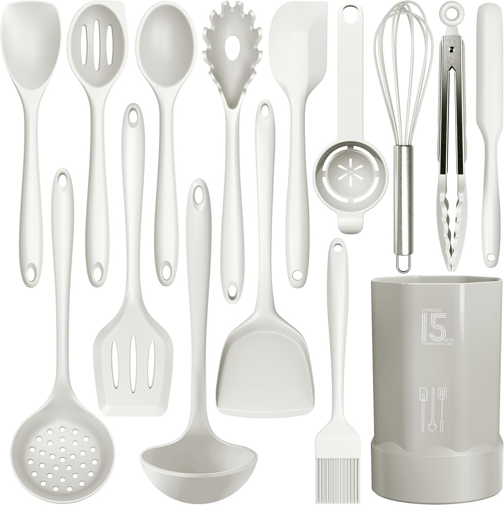 Silicone Cooking Utensils Set – 446°F Heat Resistant Dishwasher Safe Bpa Free
