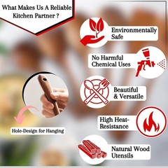 7Pcs Natural Acacia Wooden Kitchen Utensil Set Wooden Cooking Tools for Home