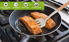 Pack of 2 Silicone Spatula Set with Elegant Wooden Handle, Heat Resistant Solid