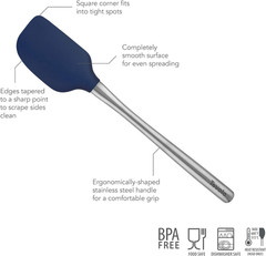 Silicone Cooking Utensil Set of 6 Stainless Steel Handle Ladle Slotted