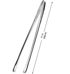 2×Stainless Steel Grill Tongs Kitchen Tweezers Cooking BBQ Steak Clamp Pastry US