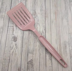 Vintage Ekco Pink Nylon Slotted Short Small Spatula Lightweight Plastic USA