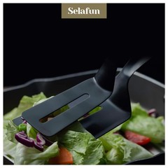 1 PCS 10 Inch Matte Black Kitchen Tong Steak Clamp Double Spatula Clip