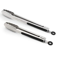 304 Stainless Steel Kitchen Cooking Tongs, 9″ And 12″ Set Of 2 Sturdy Grilling