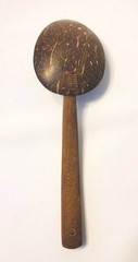2 Coconut Shell Ladle Spoons Wooden Handle Polished Eco-friendly Biodegradable