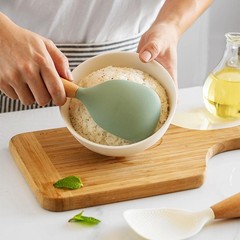 1pcs Silicone Spoon Non-stick Cooking Spoon Anti-scalding Pot Rice High-temperat