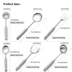 304 STAINLESS STEEL KITCHEN UTENSILS SET 6 PCS COOKING UTENSIL SPATULA SOUP SPOO