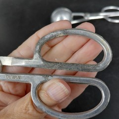 Aluminum Meatball Dumpling Baller Tongs Set 2 Silver Scissor Kitchen Utensil