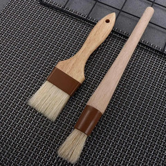 1 pc Wooden Handle Pastry Brush Flat Bristle Baking BBQ Oil Cooking Brush