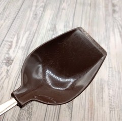 Vintage Brown Nylon Solid Serving Basting Spoon Farmhouse Wood Handle Unbranded